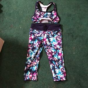 Sweat pants and a sports bra